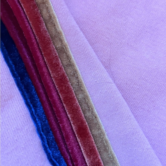 Aviator Nation Mauve Pink Sweatshirt with Velvet Striped Accents - Picture 7 of 10